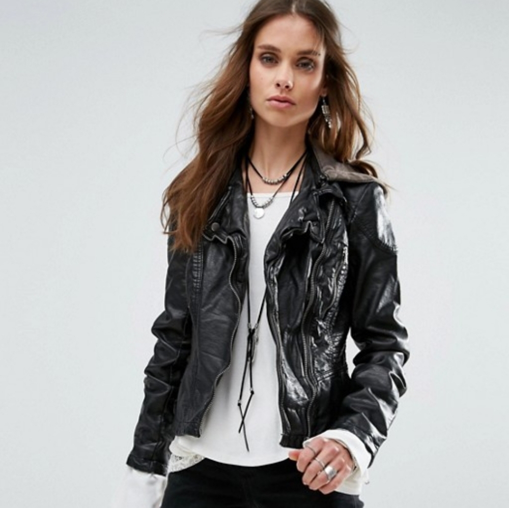 Vegan Leather Moto Jacket